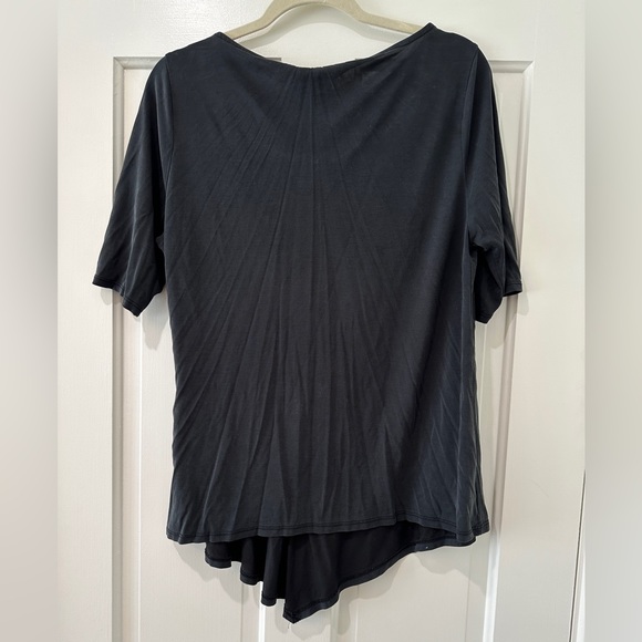 Halogen soft modal polyester ruched on side shirt sleeve work blouse top - Picture 7 of 9